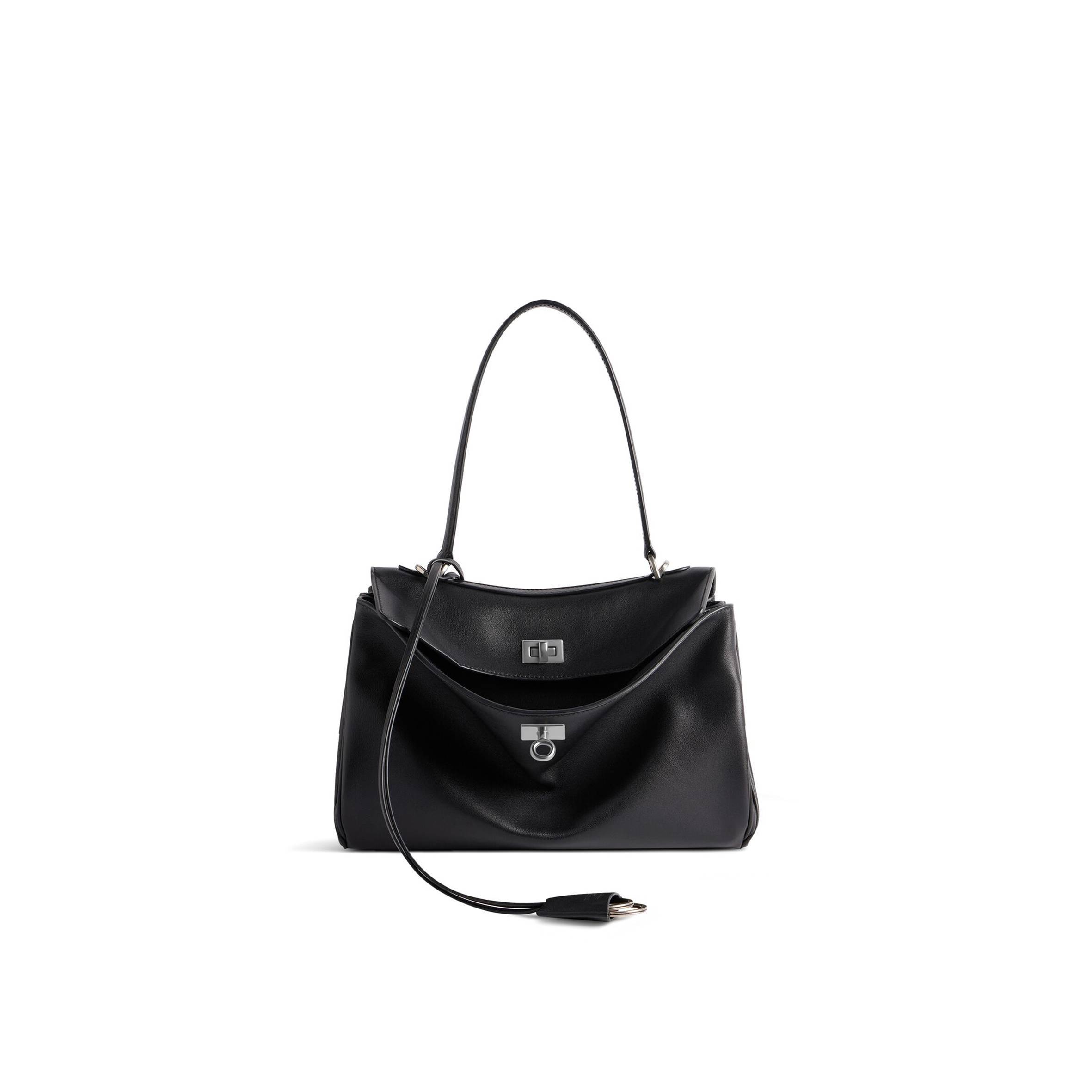 BALENCIAGA RODEO SMALL HANDBAG IN BLACK SMOOTH CALFSKIN (29*20*10cm) BALENCIAGA RODEO SMALL HANDBAG IN BLACK SMOOTH CALFSKIN (29*20*10cm)
